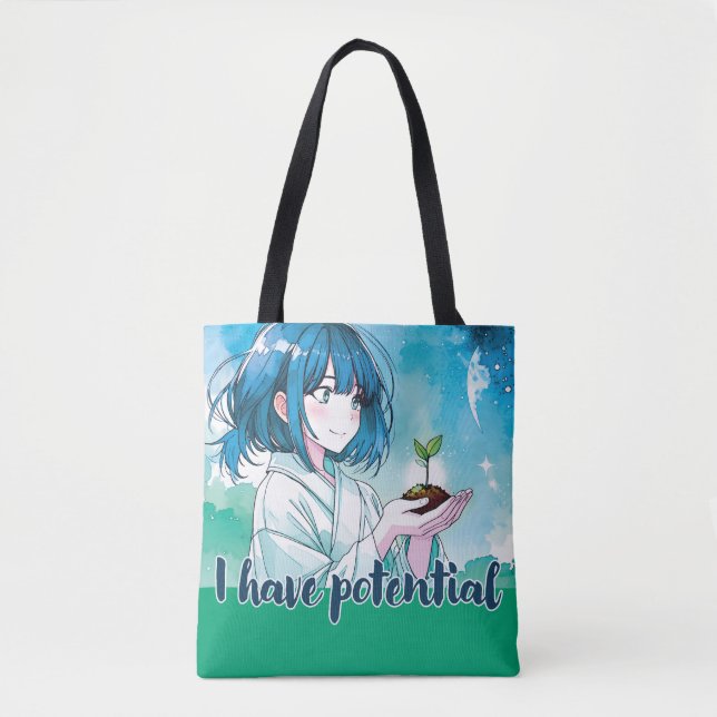 Anime-inspiriert Designtasche mit ausdrucksvollem  Tasche (Vorderseite)