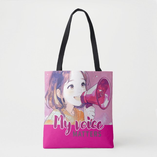 Anime-inspiriert Designtasche mit ausdrucksvollem  Tasche (Vorderseite)