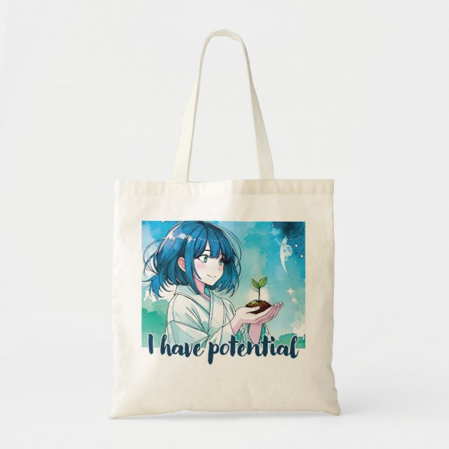 Anime-inspiriert Designtasche mit ausdrucksvollem  Tragetasche (Vorne)