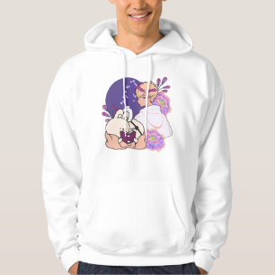 Anime-Junge und Tiere mit Augenklappe-Kunst Hoodie