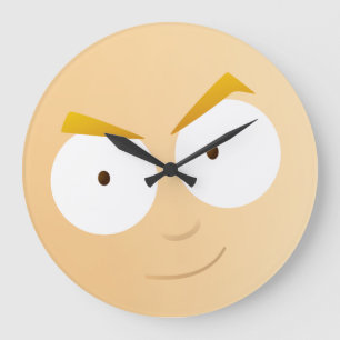 Anime-Jungen-Gesicht - große runde Uhr