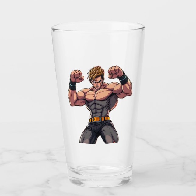 Anime-Kämpfer Glas (Vorderseite)