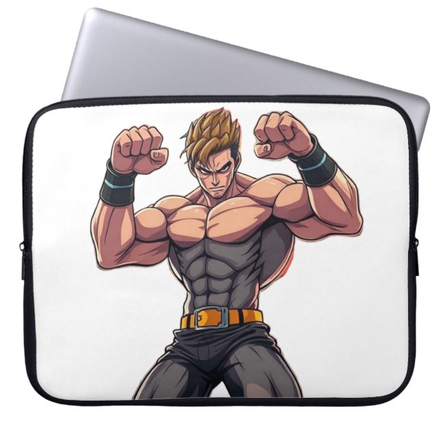 Anime-Kämpfer Laptopschutzhülle (Vorderseite)