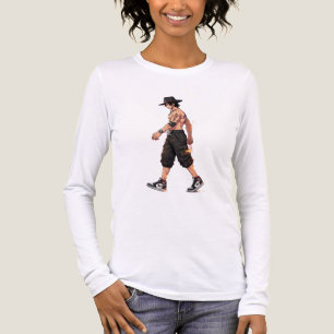 Anime-Kämpfer Walking Langarmshirt Tri-Blend Shirt