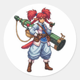 Anime-Kanonenschwinger-Fantasie-Abenteurer-Aufkleb Runder Aufkleber