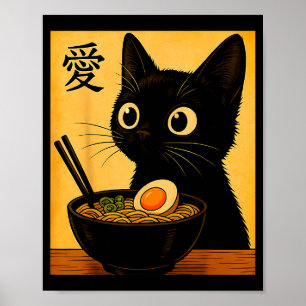 Anime-Katz-Ramen Japanische Lustige Grafische T-Sh Poster