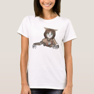 Anime-Kätzchen-Shirt T-Shirt