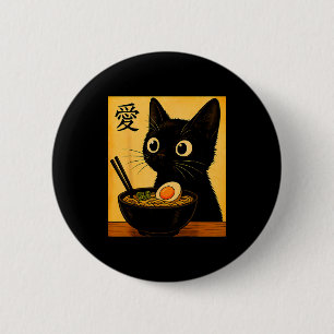 Anime-Katze-Ramen Japanische Lustige Grafische T-S Button