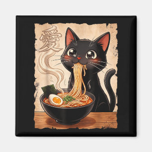 Anime-Katzen-Ramen Japanisch Lustige Katze Grafik Magnet