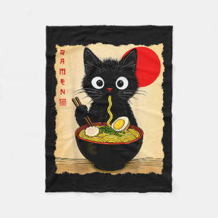 Anime Katzen Ramen Japanisch Lustige Katzen Grafik Fleecedecke