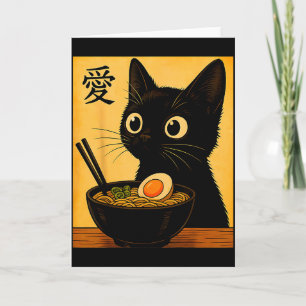 Anime-Katzen-Ramen Japanische Lustige Grafische T- Karte