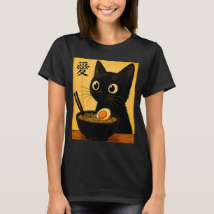 Anime Katzen Ramen Japanische Lustige Grafische T- T-Shirt