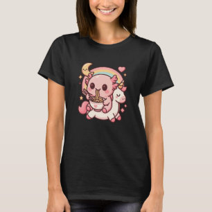Anime Kawaii Axolotl isst Ramen-Nudeln Kinder T-Sh T-Shirt