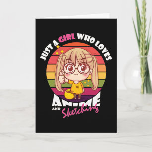 Anime Kawaii Girl Anime & Sketching Lover Karte