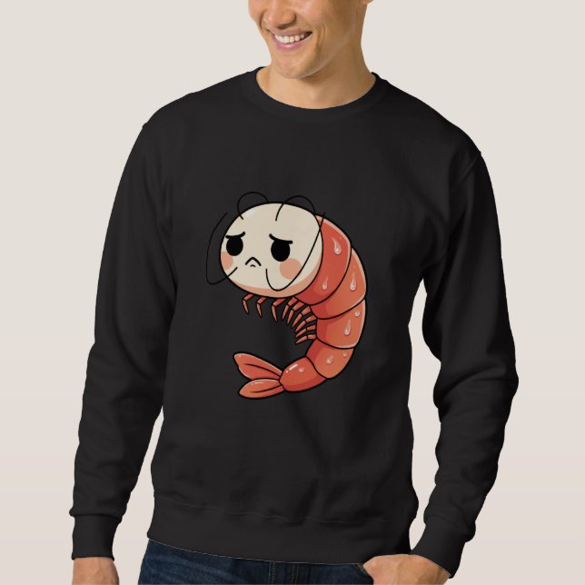 Anime Kawaii Shrimp Chibi, Cute Grumpy Shrimp Mang Sweatshirt (Vorderseite)