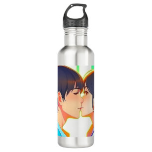 Anime Kiss   Neue Liebe Edelstahlflasche