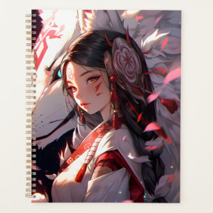Anime Kitsune Girl Niedlich Fox Fantasy Art Planer