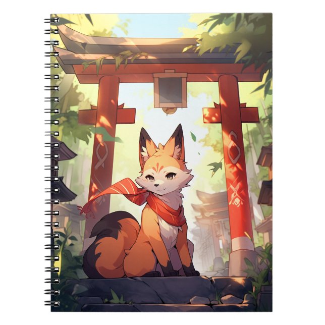 Anime Kitsune Niedlich Fox Fantasy Art Notizblock (Vorderseite)