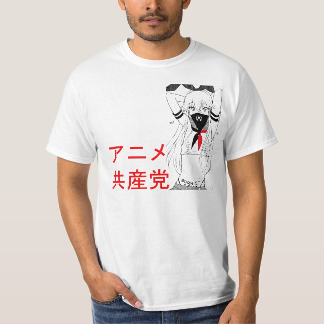 Anime-kommunistisches Party/Anarchist Waifu T-Shirt (Vorderseite)
