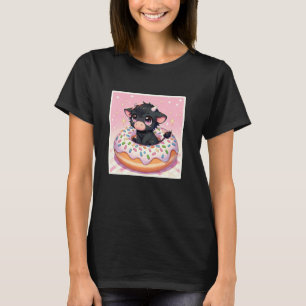 Anime-Kuh Regenbogen Donut Schwarz Niedlich B T-Shirt