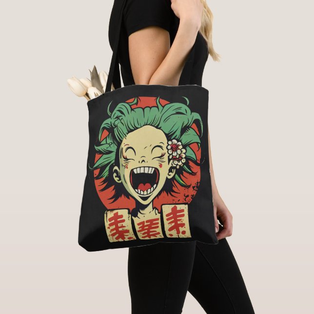 Anime lacht Tote Tasche (Von Nahem)