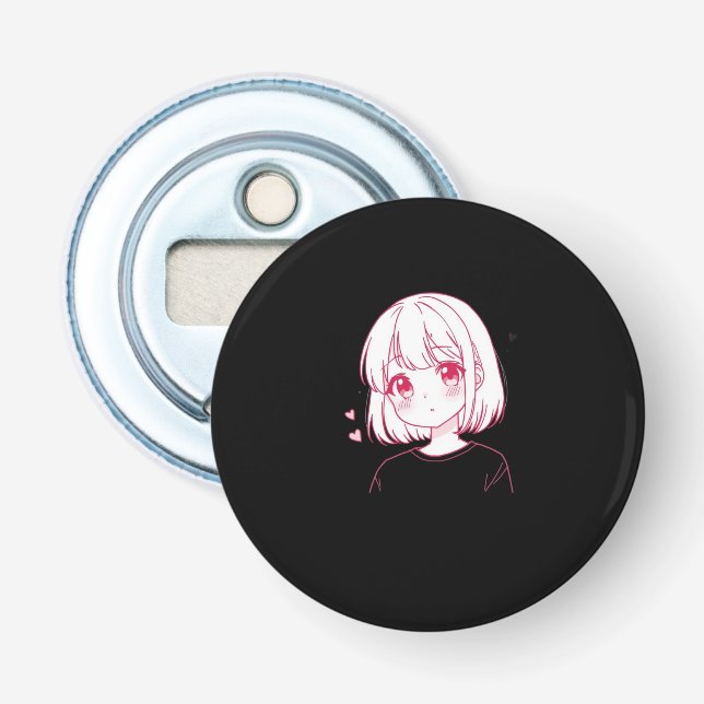 "Anime-Liebes-Vibes" Flaschenöffner (Vorderseite)