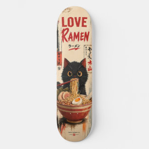 Anime Lieblings Ramen Katze Skateboard Deck