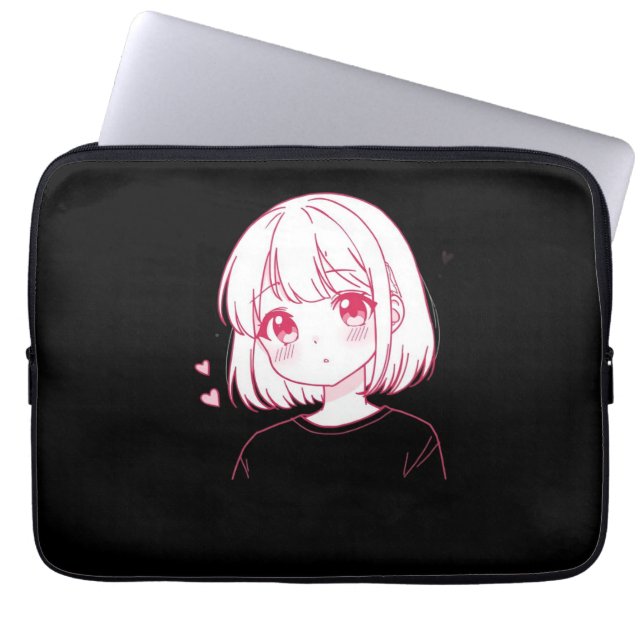 "Anime Love Vibes" Laptopschutzhülle (Vorderseite)