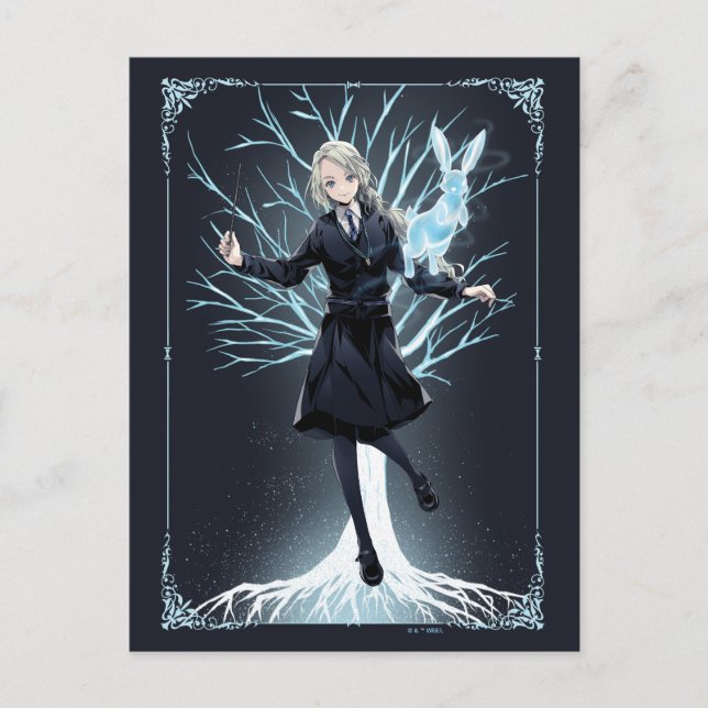 Anime Luna Lovegood's Rabbit Patronus Postkarte (Vorderseite)