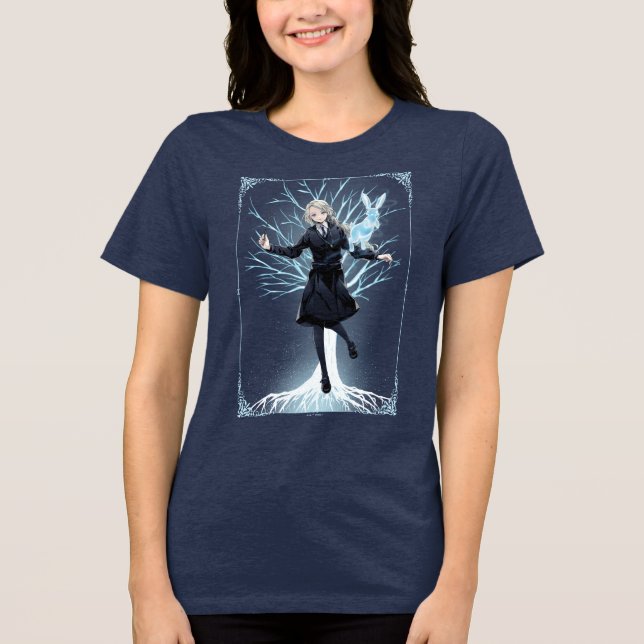 Anime Luna Lovegood's Rabbit Patronus Tri-Blend Shirt (Vorderseite)