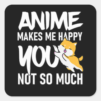 Anime macht mich glücklich, Niedlich Shiba Inu Ani Quadratischer Aufkleber