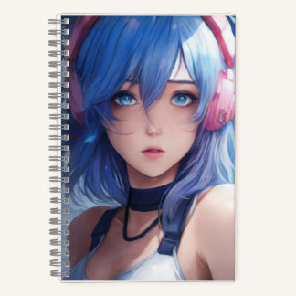 Anime-Mädchen-Design trendig stilvolles Spiralnoti Notizbuch