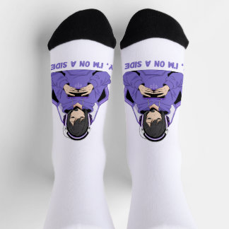 Anime-Mädchen-Gamerin Lila Gaming-Art Socken