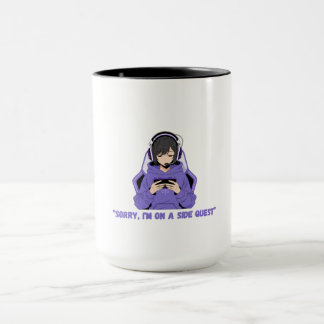 Anime-Mädchen-Gamerin Lila Gaming-Art Tasse