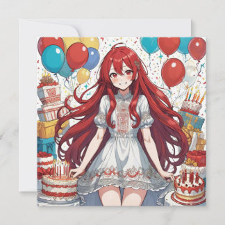 Anime Mädchen Geburtstag Personalisierte Benutzerd Einladung
