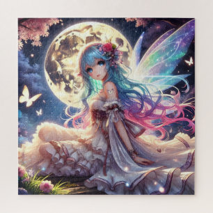 Anime-Mädchen Mond Fee Prinzessin im Garten