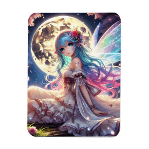 Anime-Mädchen Mond Fee Prinzessin im Garten Magnet