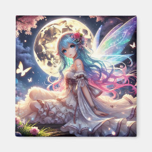 Anime-Mädchen Mond Fee Prinzessin im Garten Magnet