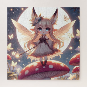 Anime-Mädchen Pixie Hippie Mond Fee