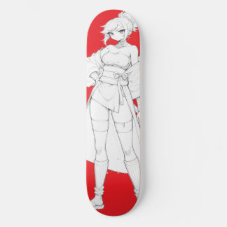 Anime Mädchen Skateboard Deck im Kampfstil