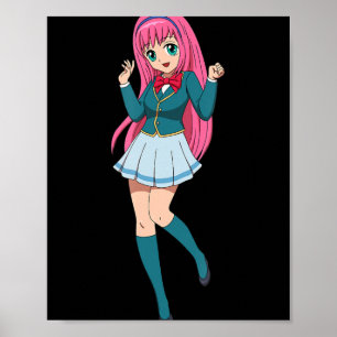 Anime Mädchen süße Waifu japanischer Cartoon-Chara Poster