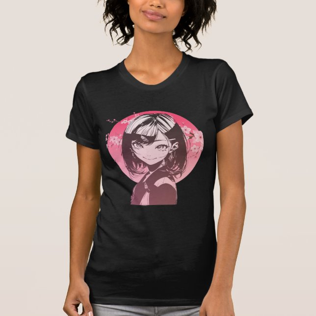 Anime-Mädchen T-Shirt (Vorderseite)