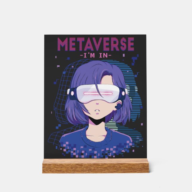 Anime-Mädchen Virtual Reality Brille Acryl-Schild Acrylschild (Vorderseite)