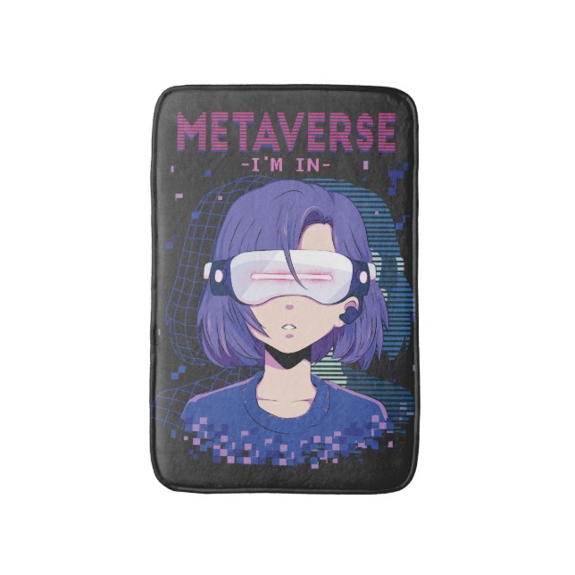 Anime-Mädchen Virtual-Reality-Brille Badematte (Vorderseite Vertikal)