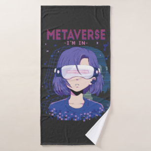 Anime-Mädchen Virtual Reality Brille Badetuch Badehandtuch