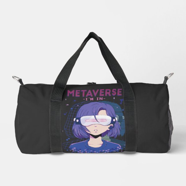 Anime-Mädchen Virtual Reality Brille Duffle Bag (Vorderseite)