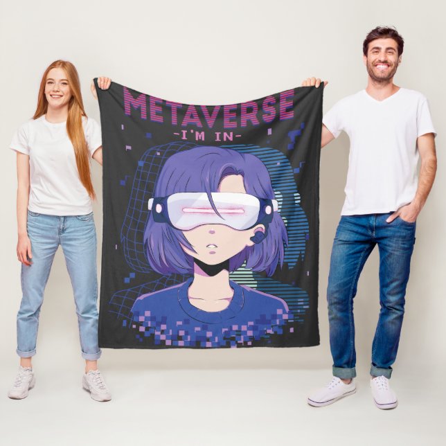 Anime-Mädchen Virtual-Reality-Brille Fleece-Decke Fleecedecke (Beispiel)