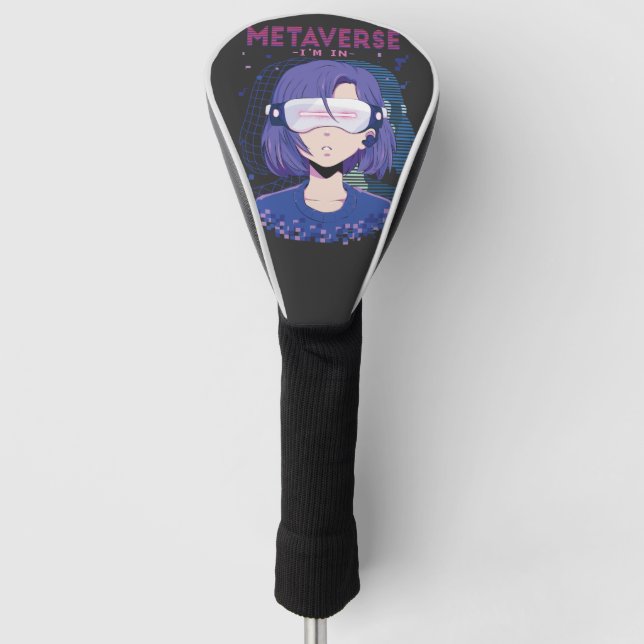 Anime-Mädchen Virtual Reality Brille Golf Head Cov Headcover (Vorderseite)