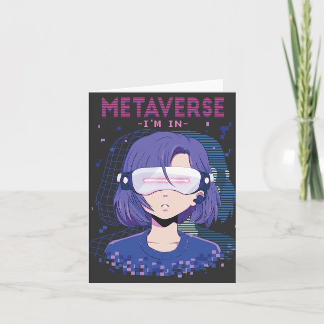 Anime-Mädchen Virtual Reality Brille Karte (Vorderseite)