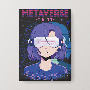 Anime-Mädchen Virtual Reality Brille Knopf Button